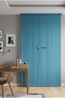 Turquoise Solid Color Background Curtain, Pleat-Free Flat Planting, Extra-Fore Drawstring, Single Wing - 5