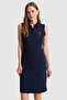 Women's Navy Blue Polo Collar Knitted Dress 50323571-Vr033 - 4