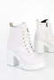 Jvl 207 Lace-Up Detail High Heel Boots-White-Leather - 3