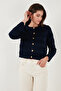 Premium Regular Fit Crew Neck Buttoned Textured Knitwear Cardigan Cardigan 680Hi00337 - 6