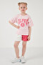 Cotton Printed Crew Neck Shorts Top and Bottom Set Girl's SET6212006 - 6