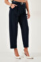 Regular Fit High Waist Straight Leg Belted Trousers Pants 68350938 - 4