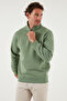 Cotton Regular Fit Half Zipper Stand Collar Sweat Men's Sweat 59052592 - 2