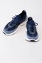 Alpi Blue-Navy Blue Genuine Leather Knitwear Men's Sneaker Shoes