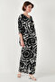 Patterned Regular Fit Three Quarter Sleeve V-Neck Bottom-Top Suit 5865357 - 3