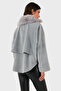 Cotton Blend Oversized Fur Collar Bat Sleeve Winter Cashmere Coat Coat 6839660 - 6