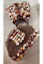 Handmade Acrylic Sequined Straw Clutch Bag (Brown) - 8