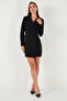 Regular Fit Mono Collar Mini Length Long Sleeve Evening Dress Dress 611El749 - 3
