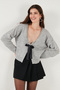 Premium Bead and Bow Detailed Regular Fit V-Neck Knitwear Cardigan Cardigan 680Hi00180 - 7
