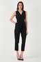 Slim Fit Straight Leg Double Breasted Collar Belted Jumpsuit Jumpsuit 6783626 - 3