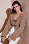 Premium Regular Fit V-Neck Double Belt Plush Cardigan Cardigan 680Hi00112 - 3