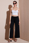 Waist Tied Relaxed Fit Crinkle Fabric Trousers Pants 5869016 - 3