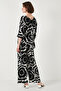 Patterned Regular Fit Three Quarter Sleeve V-Neck Bottom-Top Suit 5865357 - 7