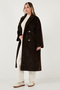 Oversized Double-Breasted Lapel Soft Textured Long Coat Coat 6839610 - 4