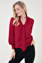 Tie Detailed V-Neck Chiffon Shirt SHIRT 611BZ0047 - 3