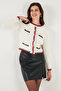 Premium Regular Fit Crew Neck Color Block Button Crop Cardigan Cardigan 680Hi00550 - 5