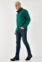 Regular Fit Anti-Pilling Non-Pilling Mock Neck Cold-Proof Fleece-Lined Fleece Men's Pola - 3