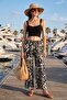 Patterned Standard Fit High Waist Wide Leg Pants Pants 5869019