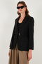 Regular Fit Double Breasted Collar Belted Blazer Jacket Jacket 6839367 - 6
