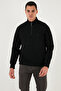 Cotton Relaxed Fit Half Zipper Stand Collar Sweat Men's Sweat 5901232 - 3