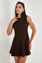 Regular Fit Crew Neck Flared Mini Length Evening Dress Dress 6525647 - 4