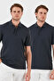 Cotton Regular Fit Buttoned 2-Pack Polo Neck T-Shirt Men's Polo Neck T-Shirt