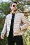 High Collar Zippered Pocket Slim Fit Puffer Coat Men's Coat 649002 - 2