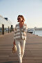 Regular Fit Striped V-Neck Buttoned Soft Acrylic Cardigan Cardigan 4615188