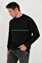 Cotton Stripe Detailed Relaxed Fit Crew Neck Sweat Men's Sweat 5901227 - 3