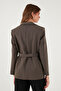 Regular Fit Double Breasted Collar Belted Blazer Jacket Jacket 6839367 - 7