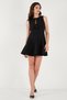 Regular Fit Flared Skirt with Tie Detail Sleeveless Mini Evening Dress Dress 6525592 - 6