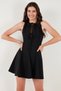 Regular Fit Flared Skirt with Tie Detail Sleeveless Mini Evening Dress Dress 6525592 - 3