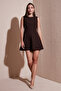 Regular Fit Crew Neck Flared Mini Length Evening Dress Dress 6525647 - 2
