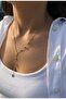 Oval Patterned Y Necklace - 2