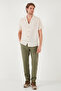 Linen Look Short Sleeve Apache Collar Regular Fit Shirt Men's SHIRT CF23S116775 - 3