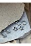 Silver Color Heart Star Six Piece Earrings - 2