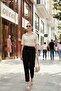 Cotton and Linen Blend High Waist Relaxed Fit Pocket Trousers Pants 5865019