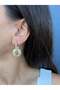 Gold Color Circle Eye Earrings - 2