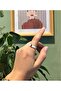 Red Stone White Stripe Ring
