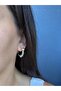 Silver Stone Gold Color Hoop Earrings - 2