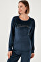 Standard Fit Crew Neck Soft Velvet Pajama Set Pajama Set 6094202 - 4