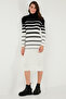 Striped Wool Blended Turtleneck Midi Length Dress Dress 66910251 - 4