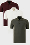 Cotton Regular Fit Buttoned Polo Neck 3 Pack t Shirts Men's t Shirt 5902127 S3