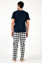 Plaid Cotton Regular Fit Short Sleeve Pajama Set Men's Pajama Set60961007 - 7