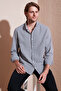 Cotton Striped Button Collar Long Sleeve Regular Fit Shirt Men's Shirt Cf23s112237