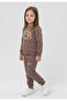 Girl's Three-Thread Embroidered 2-Piece Set |   Sweatshirt & Sweatpants |   Floral Printed - 2
