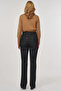 Straight High Waist Denim Trousers Black - 4