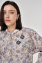 Floral Pattern Jacquard Jacket Aviator Blue - 7