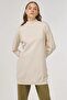 Turtleneck Basic Viscose Knitwear Tunic Cream