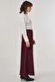 Belt Detailed A-Line Skirt Burgundy - 5